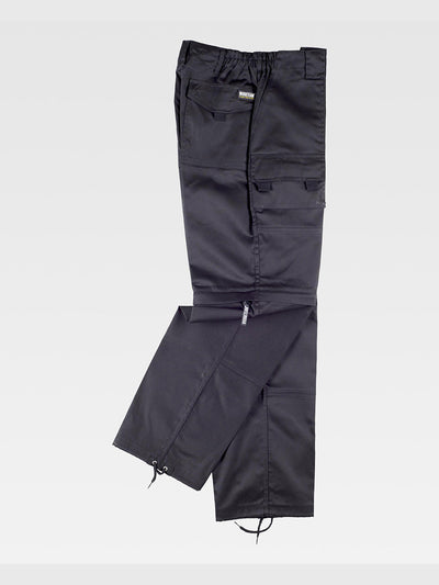MULTI-POCKET WORK TROUSERS WITH DETACHABLE LEGS - Black / S