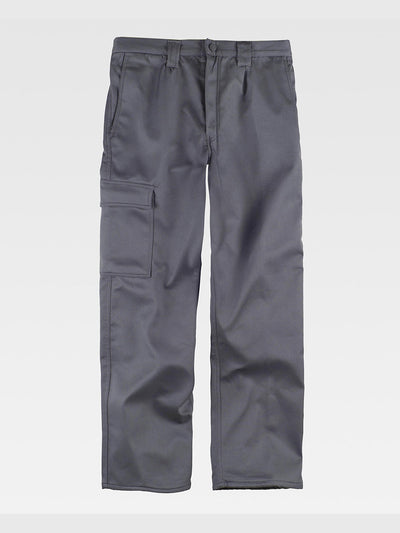 MULTI-POCKET WORK TROUSERS WITH FLEECE LINING - Dark Gray / M