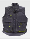 PADDED MULTI-POCKET VEST - Gray/Yellow / L