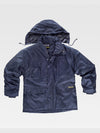 PADDED PARKA WITH HOOD IN OXFORD FABRIC - Marine / S