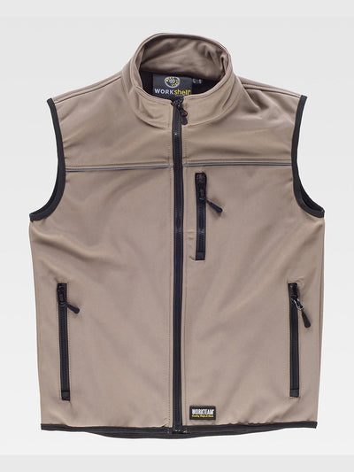 SOFTSHELL VEST - Beige / S
