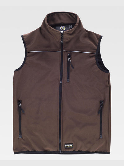 SOFTSHELL VEST - Brown / S