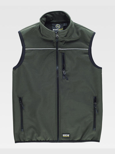 SOFTSHELL VEST - Khaki / S