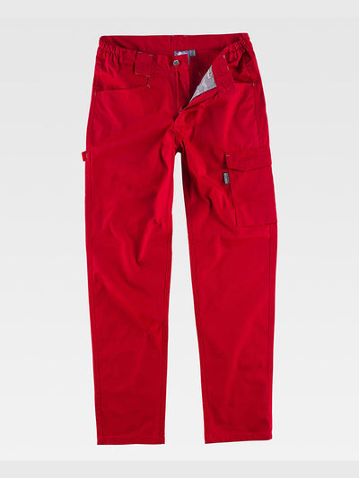 STRETCH WORK TROUSERS - Red / S