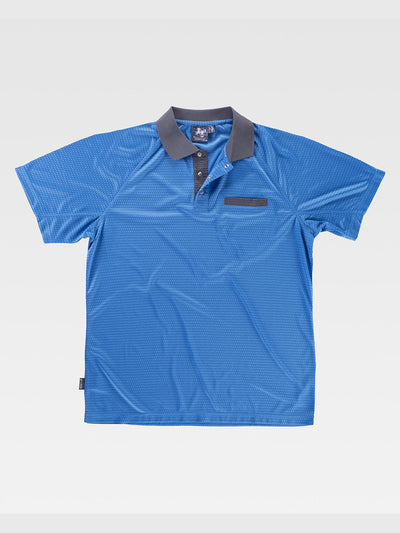 TECHNICAL SHORT SLEEVE UNISEX POLO SHIRT - Blue/Gray / S