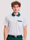 TECHNICAL SHORT SLEEVE UNISEX POLO SHIRT - White/Green / S