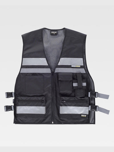 UNISEX MULTI-POCKET VEST - Black / XS