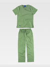 UNISEX SET WITH JACKET + TROUSERS IN STRETCH FABRIC - Herb Green / XS