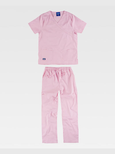 UNISEX SET WITH JACKET + TROUSERS IN STRETCH FABRIC - Light Pink / XS
