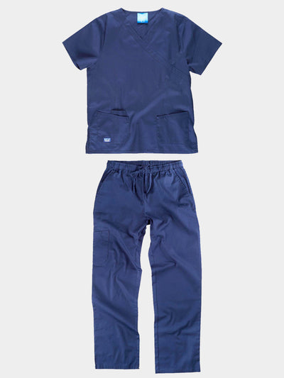 UNISEX SET WITH JACKET + TROUSERS IN STRETCH FABRIC - Marine / XS