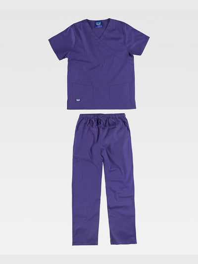 UNISEX SET WITH JACKET + TROUSERS IN STRETCH FABRIC - Purple / XS