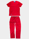 UNISEX SET WITH JACKET + TROUSERS IN STRETCH FABRIC - Red / XS