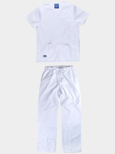 UNISEX SET WITH JACKET + TROUSERS IN STRETCH FABRIC - White / XS