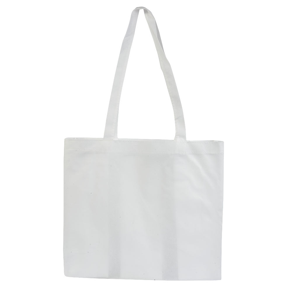 Stitched 80 g/m2 non-woven fabric shopping bag with gusset and long handles. Product size 38 X 34 X 10 CM