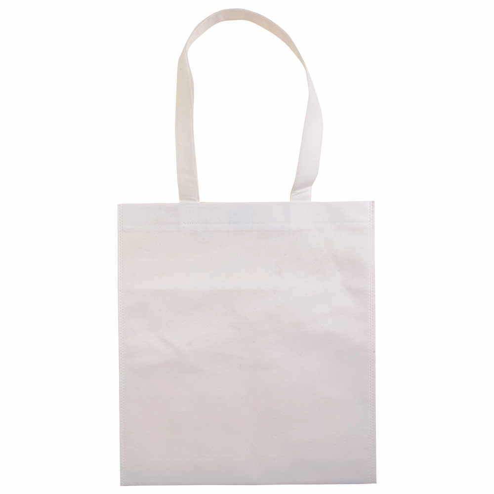 80 g/m2 non-woven fabric, heat-resistant shopping bag, suitable for sublimation printing, long handles. Product size 38 X 42 CM