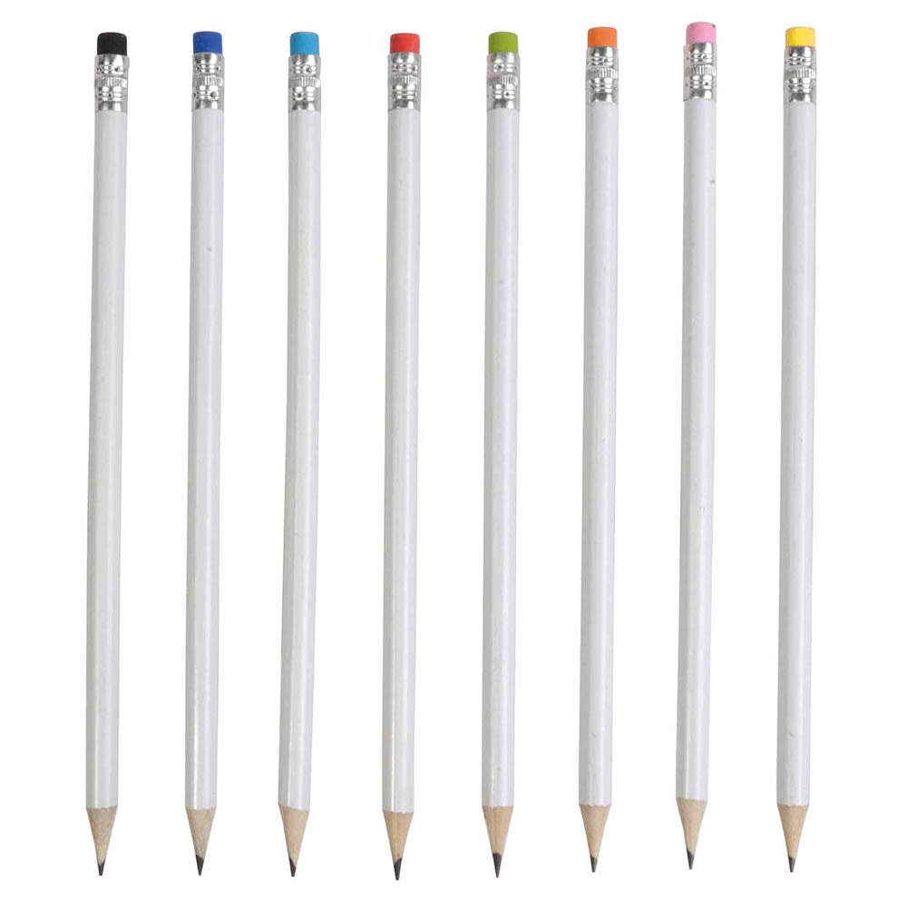 Sharpened White Coloured Pencils