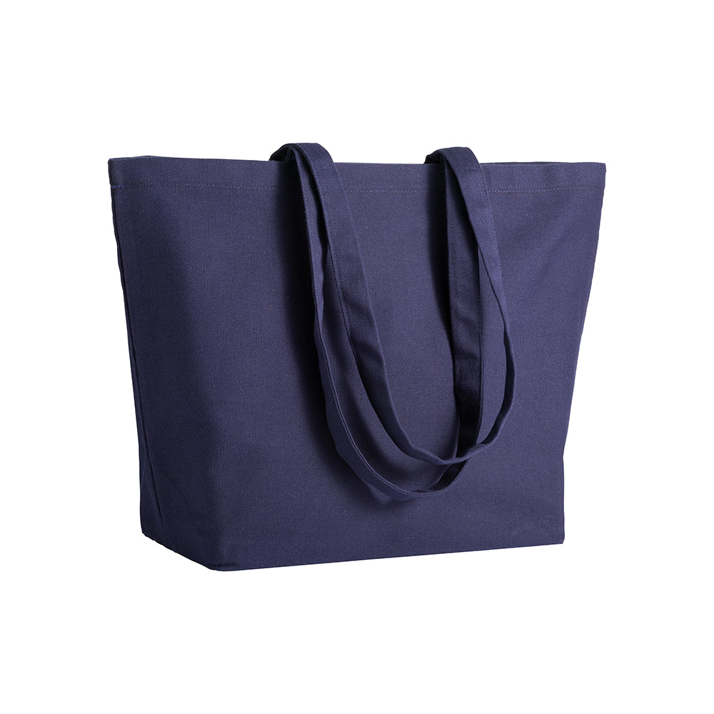 280 g/m2 cotton shopping bag, long handles and bottom gusset. Product size 50 X 35 X 16 CM