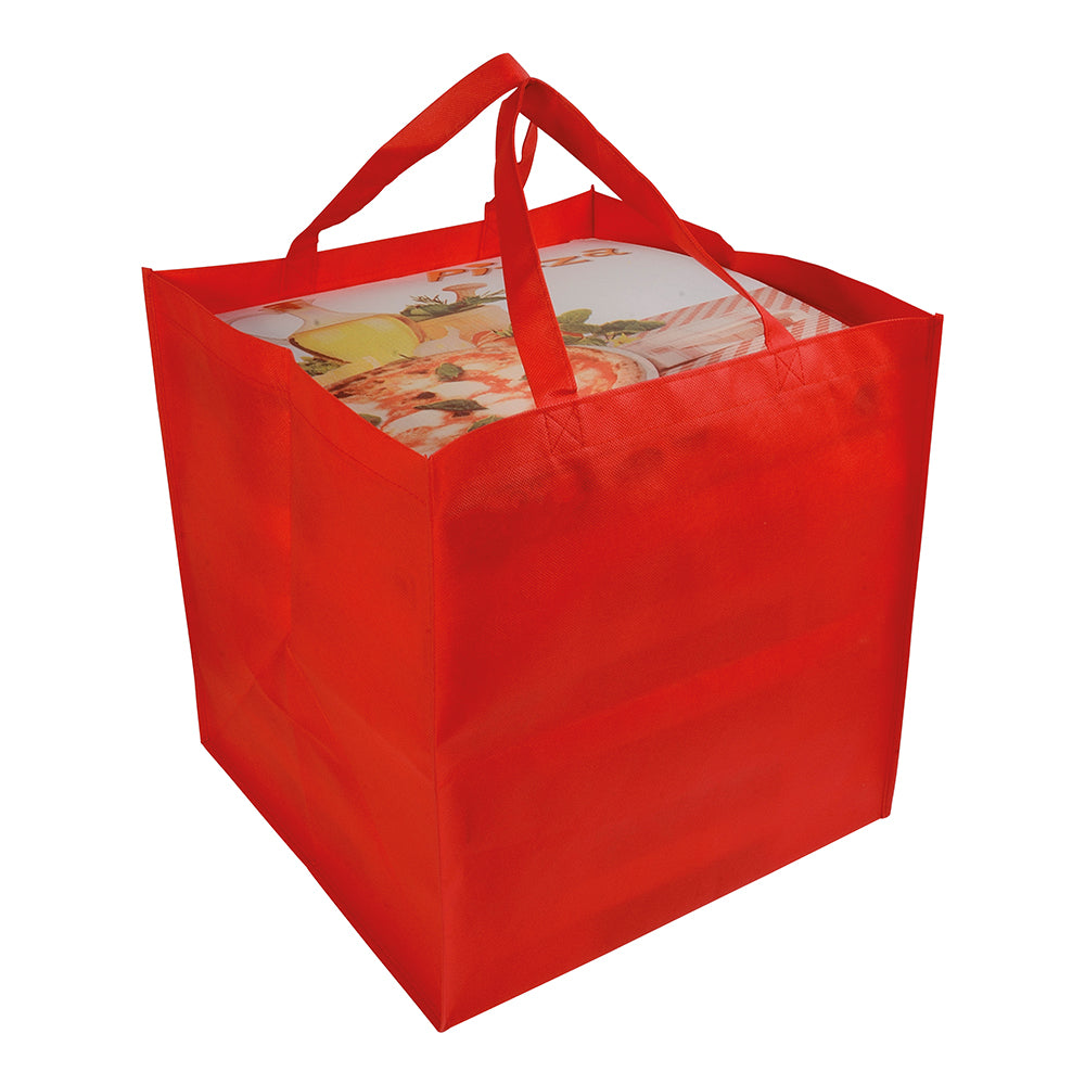 80 g/m2 non-woven fabric pizza shopping bag. Product size 36 X 37 X 36 CM