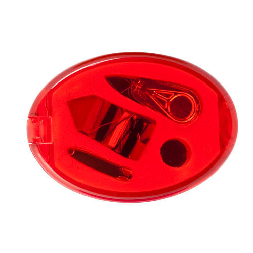 Folding mirror in a wide range of bright translucent colors with 8 inside sewing accessories