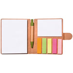 Sticky notepad with recycled cardboard ball pen included