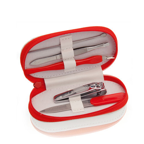 Manicure set of 5 stainless steel accessories in PU leather PU leather case with vivid colors zipper