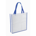 Non-woven bag in 90g/m2, in combination of body in white color with piping and handles in varied bright tones