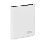 Folder in bright tones in soft PU leather, with outside metal plate