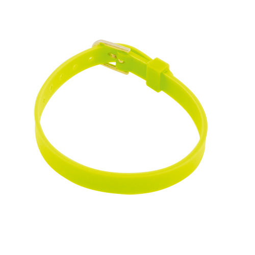 Silicone bracelet in bright fluorescent finish