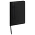 Notebook with soft-touch covers in PU leather and built-in ball pen sleeve on the back cover