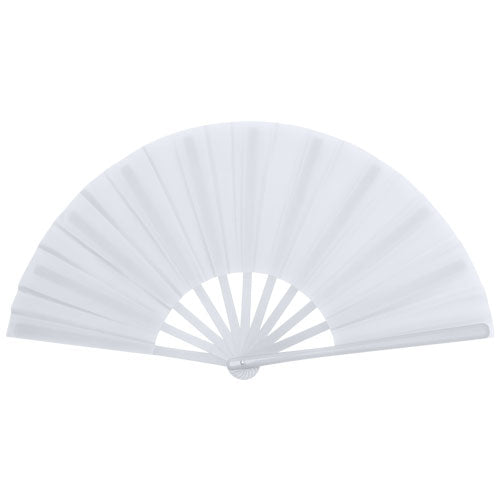 Maxi size fan with plastic ribs and polyester fabric