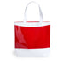 Original bag in resistant PVC with combination of body in bright tones and base and handles in white color