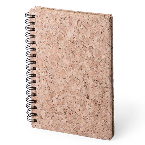 Ring notebook with soft touch covers in natural cork