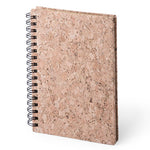 Ring notebook with soft touch covers in natural cork