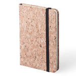Notepad with soft touch covers in natural cork