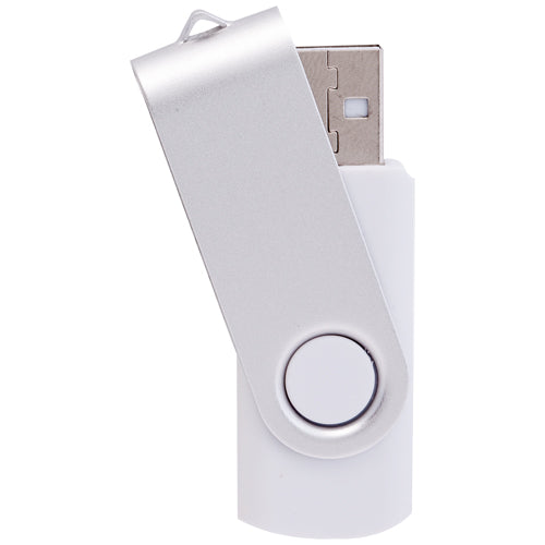 16GB USB flash drive, with twist mechanism, smooth finish body and metal clip