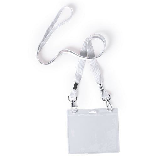 Identifier stamped in PVC with lanyard and metallic carabiner closures in varied colors