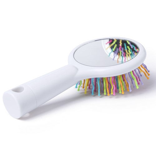 Original multicolored brush with built-in mirror at the rear
