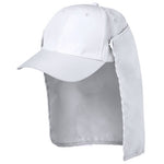 6 panel sports cap in soft microfiber with detachable neck protector in matching and vivid colors