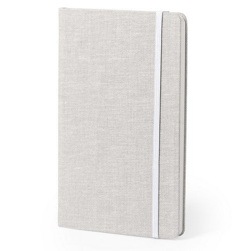 Notepad with soft-touch hard covers in an elegant combination of bicolor polyester