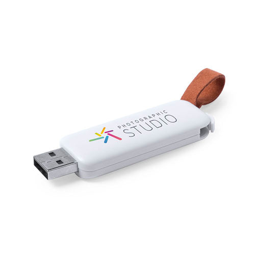 16GB USB flash drive with a minimalist, white color design