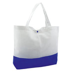 Non-woven bag in 90g/m2 with combination of white body and base and closing bracket in a wide range of bright tones