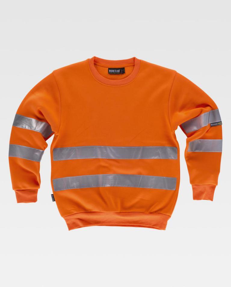 Round Neck Sweatshirt with high Visibility Stripes (EU Compliant)