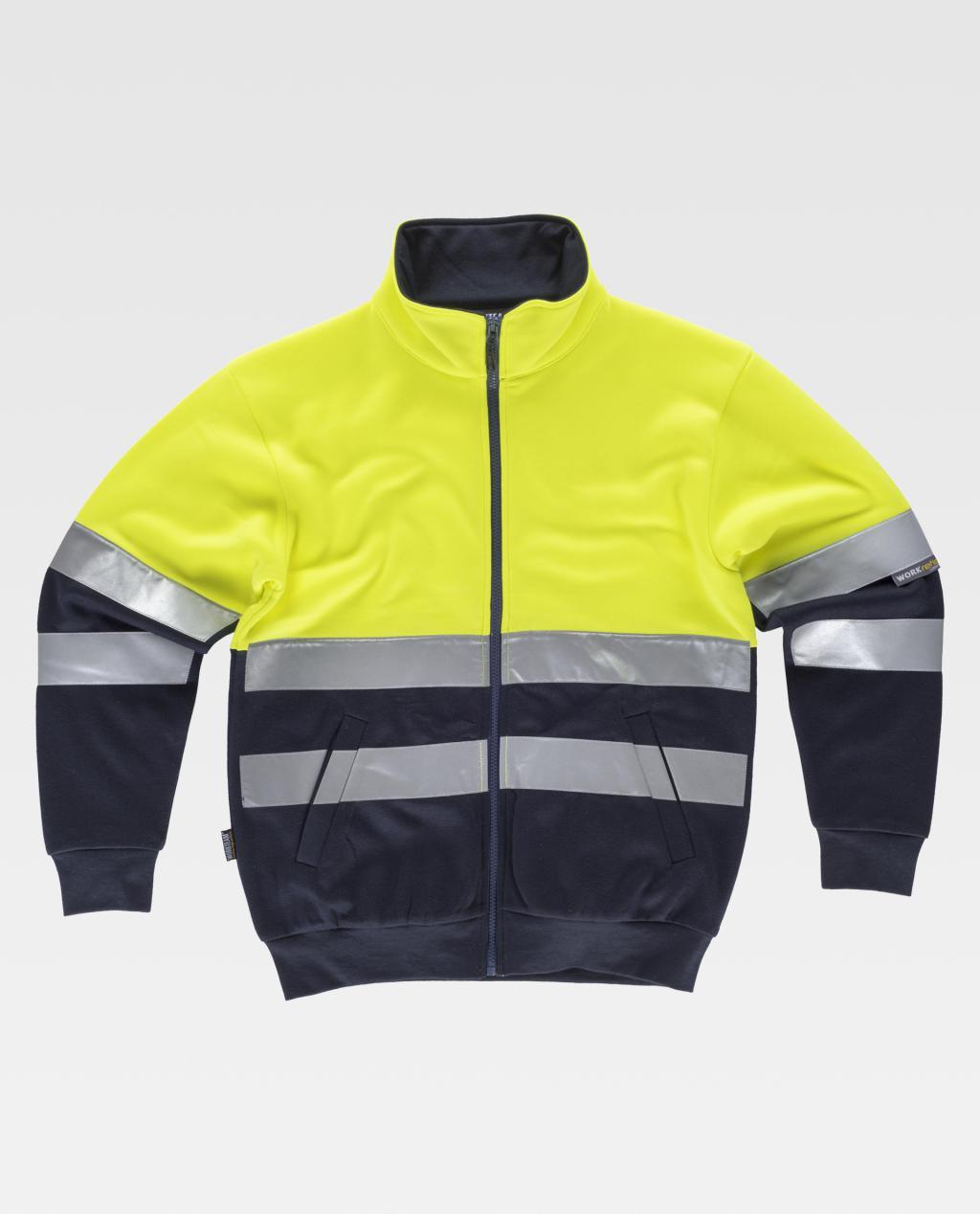 Round Neck Zip Up Jacket with high Visibility Stripes (EU Compliant)